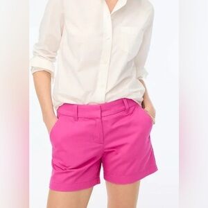 J. Crew Fuchsia Women's Chino Shorts 5” Size 12 NWT